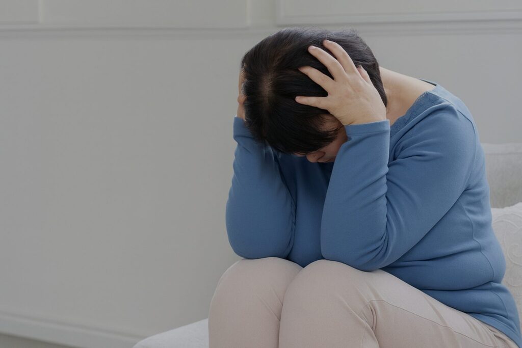 落ち込む 太った 女性 糖尿病