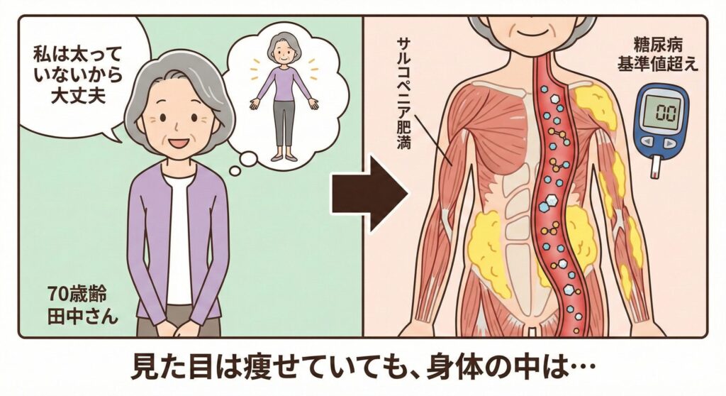 じつは サルコペニア肥満のイラスト