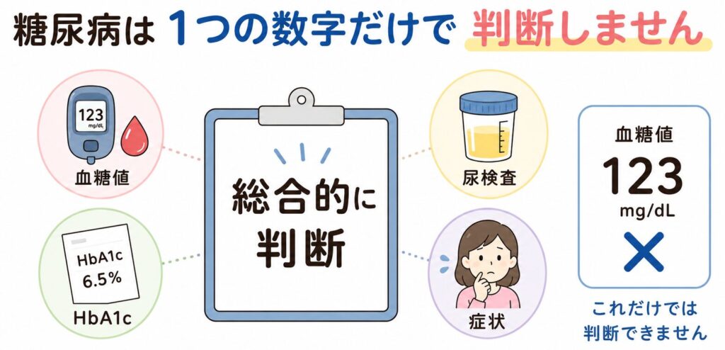 1つの情報では判断しないというイメージ 糖尿病
