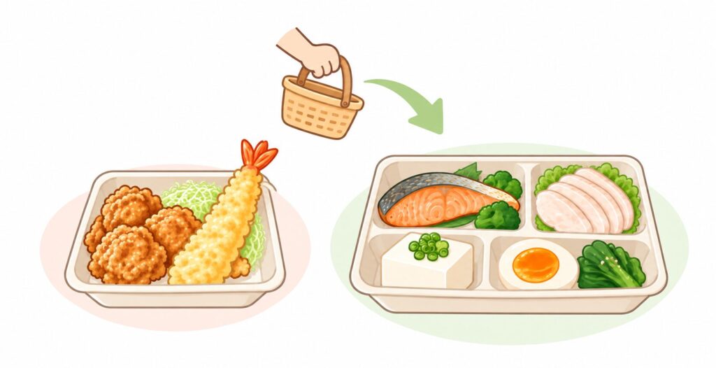 揚げ物より焼く・蒸す・煮る調理法の主菜を優先する選び方