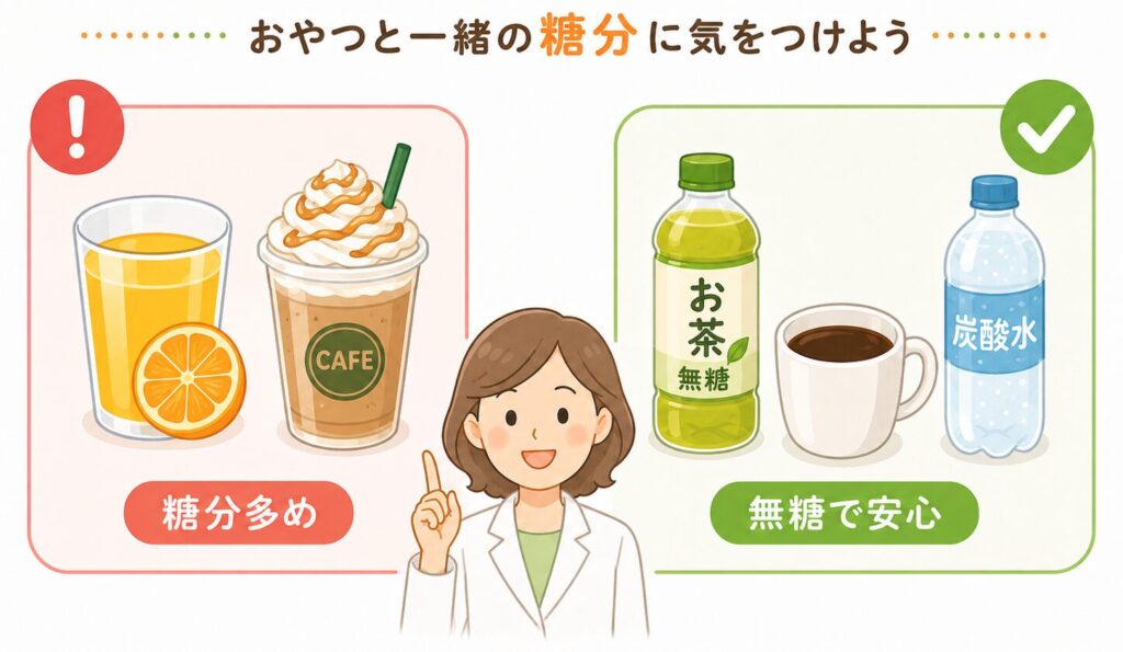 間食と一緒に選びたい無糖の飲み物