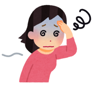 フラフラの女性のイラスト