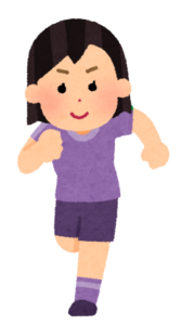 駆け出す女性のイラスト