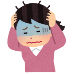 悩む女性のイラスト