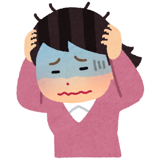 悩む女性のイラスト